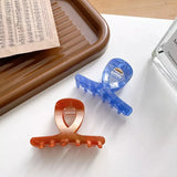Medium Cross Hollow Pealescent Glossy Hair Clip Claw