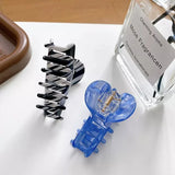 Medium Cross Hollow Pealescent Glossy Hair Clip Claw
