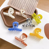 Medium Cross Hollow Pealescent Glossy Hair Clip Claw