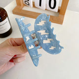 Acetate Hair Claws 8.5cm, Cloud Lightning Pattern Hair Claw