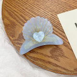 Acetic Acid Shell Hair Clip Claw, Love Scalloped Design
