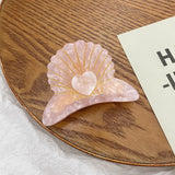 Acetic Acid Shell Hair Clip Claw, Love Scalloped Design