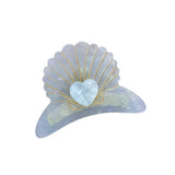 Acetic Acid Shell Hair Clip Claw, Love Scalloped Design