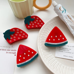 Fruit Acetate Hair Clip Claw Strawberry Watermelon Hair Accessories