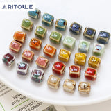 Japanese Ceramic Retro Square Beads DIY Jewelry Bracelet Necklace Accessories
