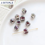 Japanese Ceramic Retro Square Beads DIY Jewelry Bracelet Necklace Accessories