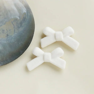 Japanese retro flocking bow earrings DIY accessories