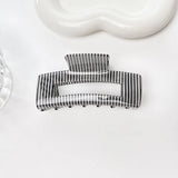 Large Hollow Stripe Marbling Hair Claw Clips For Ladies