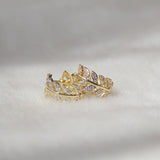 Ins Leaves Circle Earring For Women 14k Real Temperament Buckle Earrings
