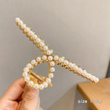 Pearl Big Claw Clip Metal Square Hairpins