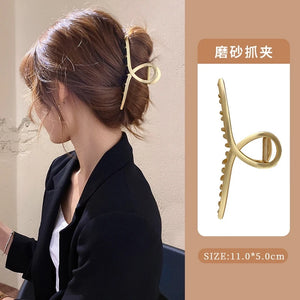 Pearl Big Claw Clip Metal Square Hairpins