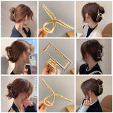 Pearl Big Claw Clip Metal Square Hairpins
