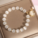 Cat's Eye Crystal Bracelet Freshwater Pearl
