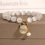Cat's Eye Crystal Bracelet Freshwater Pearl