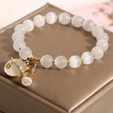 Cat's Eye Crystal Bracelet Freshwater Pearl