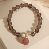 Ins Version Wind Grey Agate Crystal Bracelet Single Loop Women's Freshwate