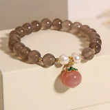 Ins Version Wind Grey Agate Crystal Bracelet Single Loop Women's Freshwate