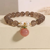 Ins Version Wind Grey Agate Crystal Bracelet Single Loop Women's Freshwate