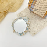 Leaf-shaped Hand-held Makeup Mirror Acetic Acid Small Oval Mirror