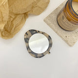 Leaf-shaped Hand-held Makeup Mirror Acetic Acid Small Oval Mirror