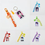 DIY Bear Keychain Photo Holder Korea Idol Star Pendant Acrylic Frame