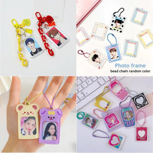 DIY Bear Keychain Photo Holder Korea Idol Star Pendant Acrylic Frame
