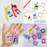 DIY Bear Keychain Photo Holder Korea Idol Star Pendant Acrylic Frame
