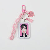 DIY Bear Keychain Photo Holder Korea Idol Star Pendant Acrylic Frame