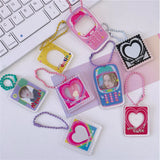 DIY Bear Keychain Photo Holder Korea Idol Star Pendant Acrylic Frame