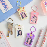 DIY Bear Keychain Photo Holder Korea Idol Star Pendant Acrylic Frame