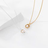 Vintage Pearl Pendant 925 Silver Collar Chain Jewelry