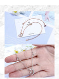 Silver Star Moon Anklets Bracelet for Women Star Tassel CZ Zircon Chain