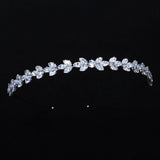 Zircon Silver Hairband Bridal Tiara Pearls Wedding Crown