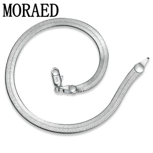 925 Silver Bracelet 4mm Blade Snake Bone 8 Inch Men Women Jewelry