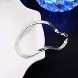 925 Silver Bracelet 4mm Blade Snake Bone 8 Inch Men Women Jewelry