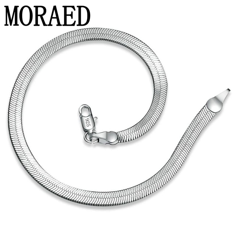 925 Silver Bracelet 4mm Blade Snake Bone 8 Inch Men Women Jewelry
