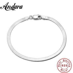 925 Sterling Silver Bracelet 4mm20cm Snake Bone Bracelet