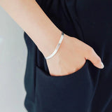 925 Sterling Silver Bracelet 4mm20cm Blade Snake Bone Bracelet