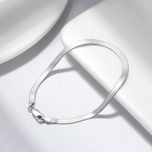 925 Sterling Silver Bracelet 4mm20cm Blade Snake Bone Bracelet