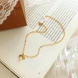 316L Stainless Steel 18k Plated Shell Pearls Charms Anklets