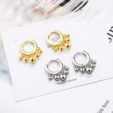925 Silver Beads Tassel Hoop Earrings for Women