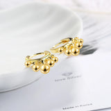 925 Silver Beads Tassel Hoop Earrings for Women