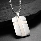 Hip-Hop Stainless Steel Army Cross Pendant Necklace for Men's