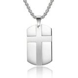 Hip-Hop Stainless Steel Army Cross Pendant Necklace for Men's