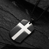 Hip-Hop Stainless Steel Army Cross Pendant Necklace for Men's