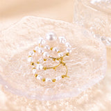 Retro Stainless Steel Pearl C-shaped Earrings Gold-plated Jewelry