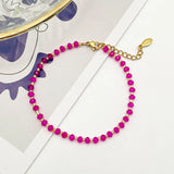 Rose Crystal Steel Bracelet Bead String Ornament