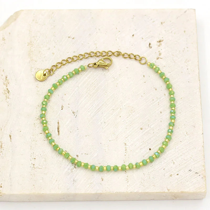 Rose Crystal Steel Bracelet Bead String Ornament