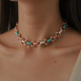 Leisure Punk Rainbow Metal Necklace for Girls