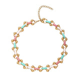 Leisure Punk Rainbow Metal Necklace for Girls